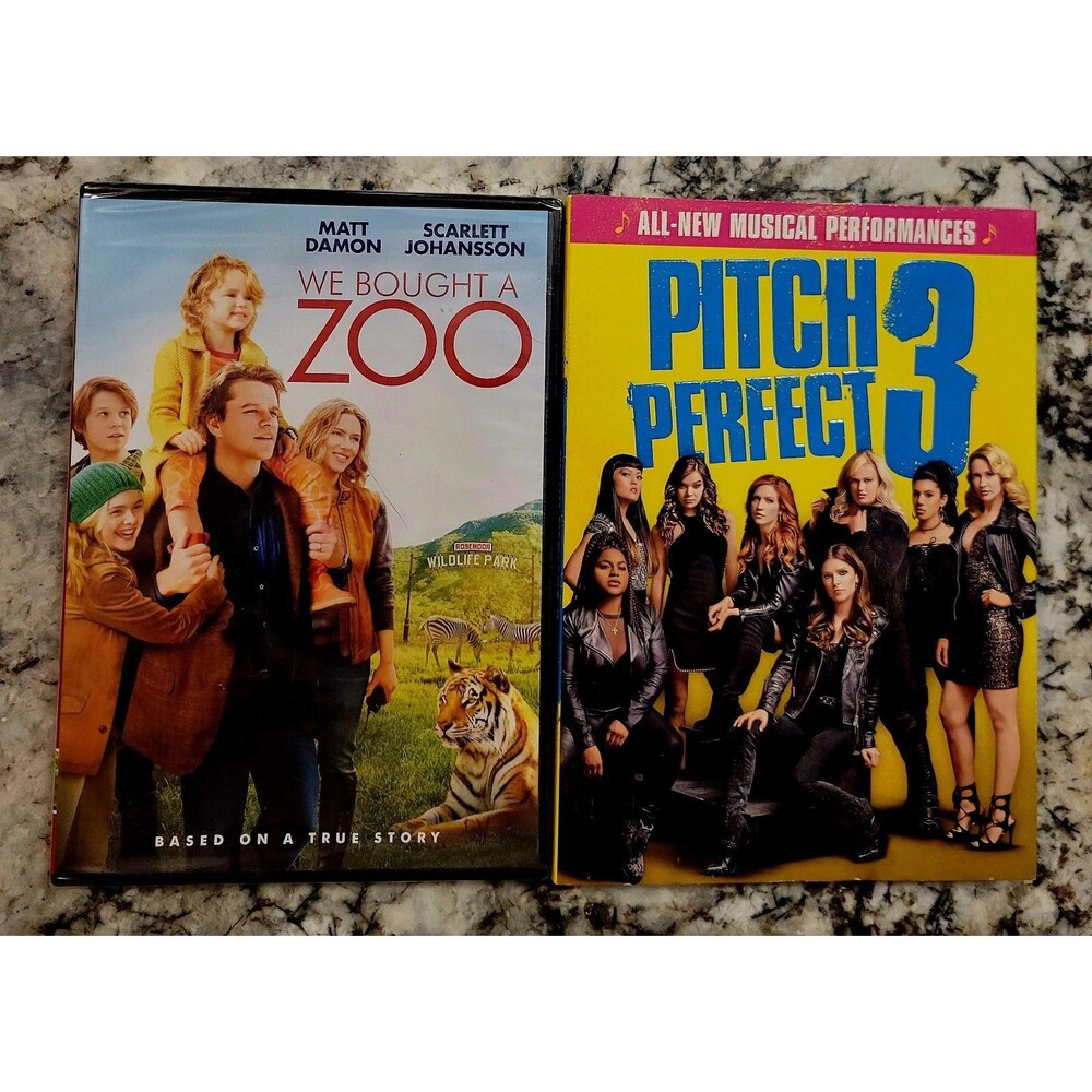 BRAND NEW DVD'S 2PK:WE BOUGHT A ZOO & PITCH PERFECT 3 BOTH DVD'S UNOPENED SEALED